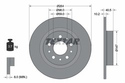 DISC FRANA TEXTAR 92271703 - Compatibil cu FIAT