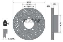 DISC FRANA TEXTAR 92280005 - Compatibil cu PORSCHE