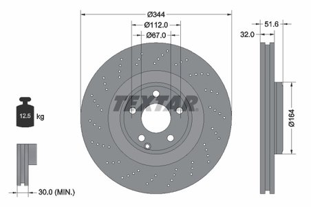 DISC FRANA TEXTAR 92289905 - Compatibil cu MERCEDES-BENZ