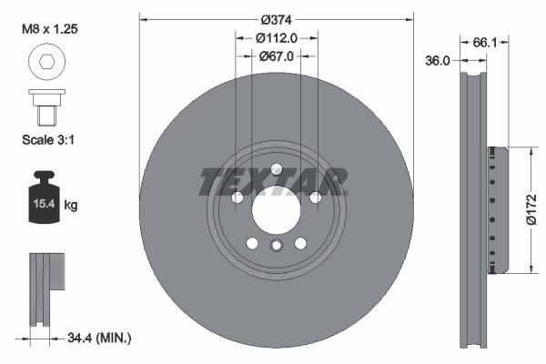 DISC FRANA TEXTAR 92290325 - Compatibil cu BMW