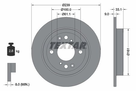 DISC FRANA TEXTAR 92304403 - Compatibil cu HONDA