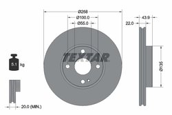 DISC FRANA TEXTAR 92300903 - Compatibil cu MAZDA, SCION, TOYOTA