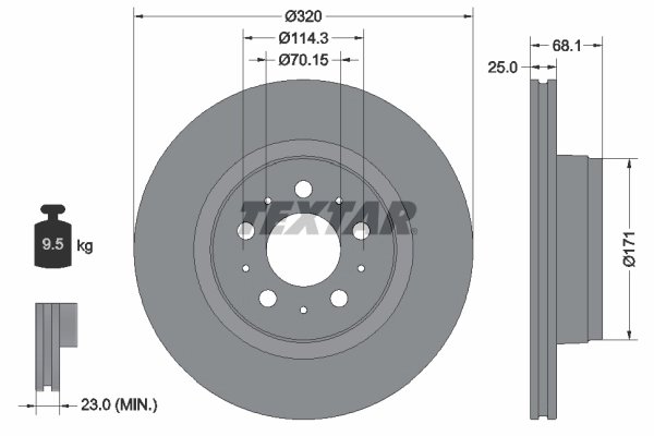 DISC FRANA TEXTAR 92333005 - Compatibil cu TESLA