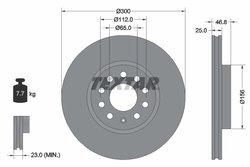DISC FRANA TEXTAR 92333103 - Compatibil cu MG, MG (SAIC), R AUTO, ROEWE (SAIC)