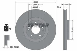 DISC FRANA TEXTAR 92341803 - Compatibil cu HYUNDAI, KIA