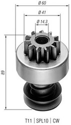 PINION ELECTROMOTOR MAGNETI MARELLI 940113020021 - Piesa auto compatibila cu mai multe marci