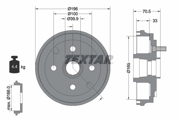Tambur frana Textar 94033900