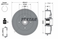 TAMBUR FRANA TEXTAR 94041200 - Compatibil cu CITROEN, CITROEN (DF-PSA), PEUGEOT