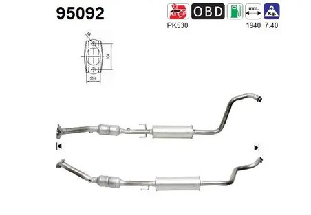 CATALIZATOR AS 95092 - Compatibil cu TOYOTA