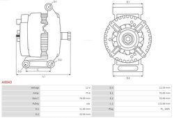 ALTERNATOR AS-PL A0043 - Compatibil cu FORD