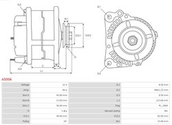 ALTERNATOR AS-PL A5006 - Compatibil cu HYUNDAI, MITSUBISHI