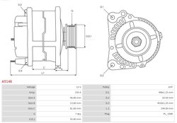 ALTERNATOR AS-PL A5146 - Piesa auto compatibila cu mai multe marci