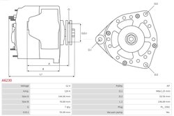 ALTERNATOR AS-PL A6230 - Compatibil cu LAND ROVER
