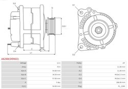 Alternator AS-PL A6268(DENSO)