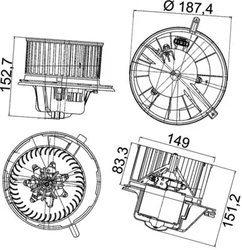 Ventilator habitaclu MAHLE AB 148 000P