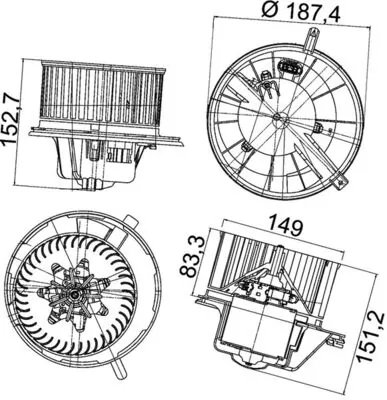 VENTILATOR HABITACLU MAHLE AB 148 000P - Compatibil cu AUDI, SEAT, SKODA, SKODA (SVW), VW, VW (FAW), VW (SVW)