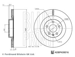 DISC FRANA BLUE PRINT ADBP430016 - Compatibil cu VOLVO