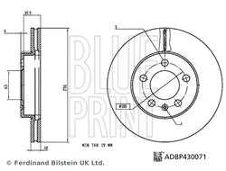 DISC FRANA BLUE PRINT ADBP430071 - Compatibil cu AUDI, SEAT, SKODA, VW