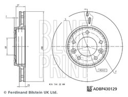 DISC FRANA BLUE PRINT ADBP430129 - Compatibil cu NISSAN, SAMSUNG