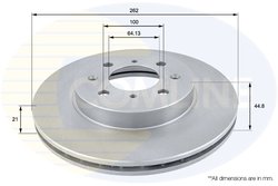 DISC FRANA COMLINE ADC0506V - Compatibil cu HONDA, LOTUS, MG, ROVER