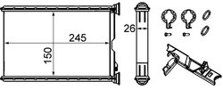 SCHIMBATOR CALDURA INCALZIRE HABITACLU MAHLE AH 242 000S - Compatibil cu BMW