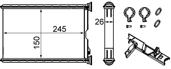 Schimbator caldura incalzire habitaclu MAHLE AH 242 000S