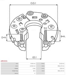 PUNTE DIODE AS-PL ARC0151 - Piesa auto compatibila cu mai multe marci