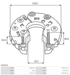 PUNTE DIODE AS-PL ARC9029 - Piesa auto compatibila cu mai multe marci