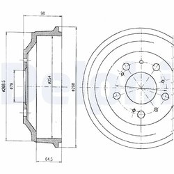 TAMBUR FRANA DELPHI BF327 - Compatibil cu CITROEN, FIAT, PEUGEOT