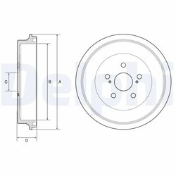 TAMBUR FRANA DELPHI BF610 - Compatibil cu SUBARU, TOYOTA