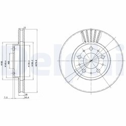 DISC FRANA DELPHI BG2841 - Compatibil cu VOLVO