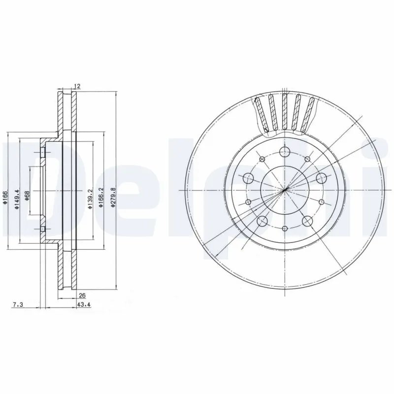 Disc frana Delphi BG2841