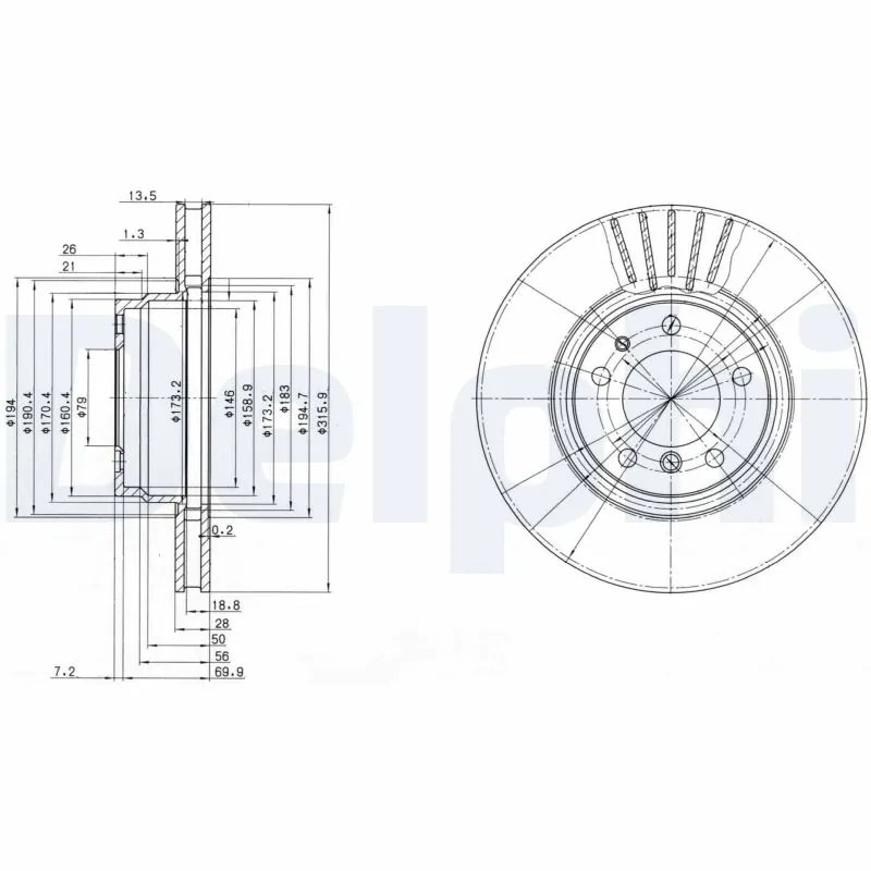 Disc frana Delphi BG3039