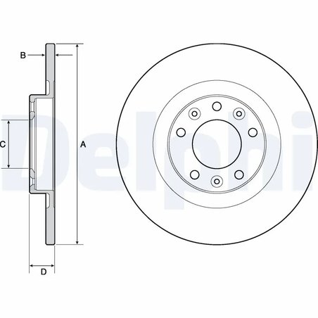 DISC FRANA DELPHI BG4662C - Compatibil cu CITROEN, DS, FIAT, OPEL, PEUGEOT, PEUGEOT (DF-PSA), TOYOTA, VAUXHALL