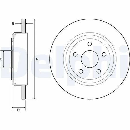 DISC FRANA DELPHI BG4772C - Compatibil cu JEEP