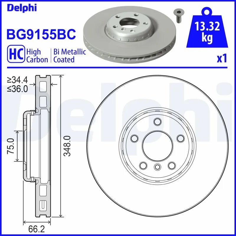 DISC FRANA DELPHI BG9155BC - Compatibil cu BMW