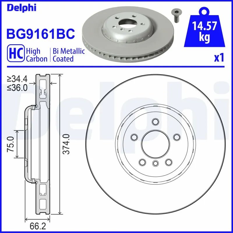 DISC FRANA DELPHI BG9161BC - Compatibil cu BMW