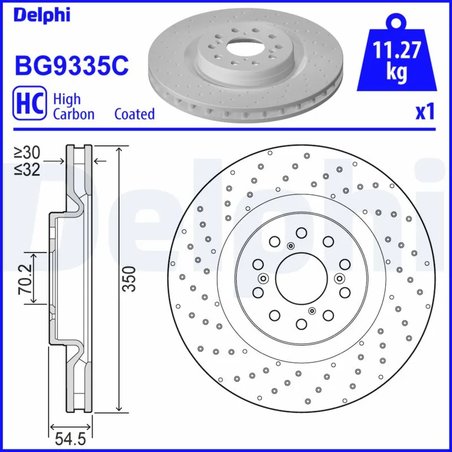 DISC FRANA DELPHI BG9335C - Compatibil cu HONDA