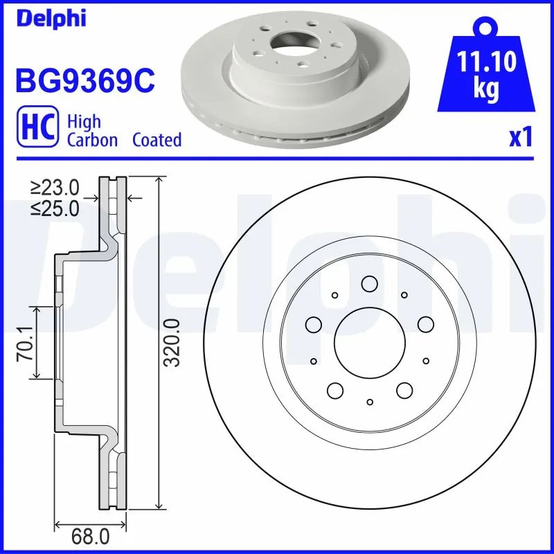 DISC FRANA DELPHI BG9369C - Compatibil cu TESLA