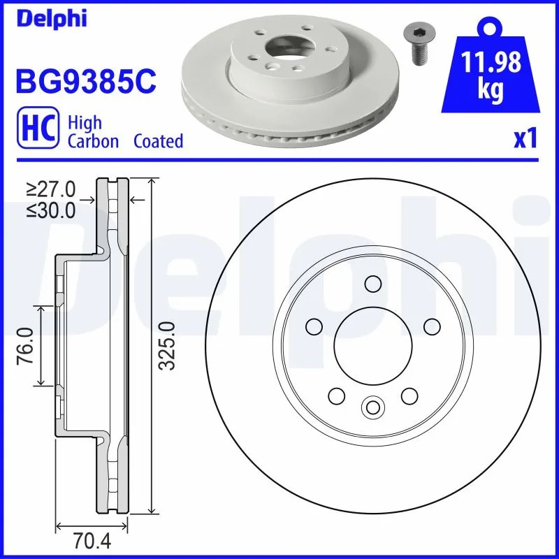 DISC FRANA DELPHI BG9385C - Compatibil cu MAN, VW