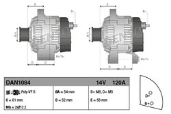 ALTERNATOR DENSO DAN1084 - Compatibil cu ALFA ROMEO, FIAT, LANCIA