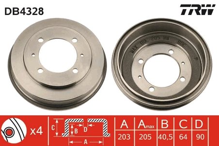 TAMBUR FRANA TRW DB4328 - Compatibil cu MITSUBISHI