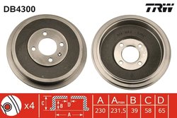 TAMBUR FRANA TRW DB4300 - Compatibil cu BYD, SEAT, VW