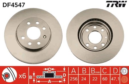DISC FRANA TRW DF4547 - Compatibil cu CHEVROLET, DAEWOO