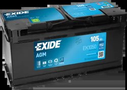 BATERIE DE PORNIRE EXIDE EK1050 - Compatibil cu ALPINA, AUDI, BENTLEY, BMW, FIAT, HYUNDAI, IVECO, JEEP, LAND ROVER, LEXUS, MERCE