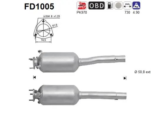 FILTRU DE PARTICULE AS FD1005 - Compatibil cu FIAT