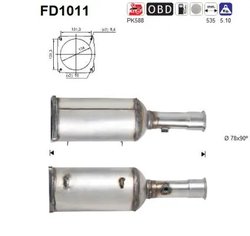 FILTRU DE PARTICULE AS FD1011 - Compatibil cu CITROEN, FIAT, LANCIA, PEUGEOT