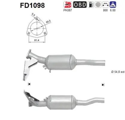 FILTRU DE PARTICULE AS FD1098 - Compatibil cu AUDI