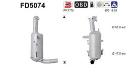 FILTRU DE PARTICULE AS FD5074 - Compatibil cu ALFA ROMEO, CHRYSLER, CITROEN, FIAT, LANCIA, OPEL, PEUGEOT, SUZUKI, VAUXHALL