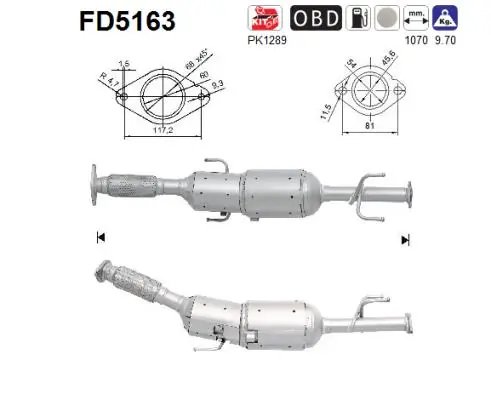 FILTRU DE PARTICULE AS FD5163 - Compatibil cu NISSAN